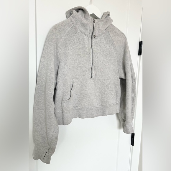 Lululemon Scuba Oversized Half Zip Hoodie Heathered Core Light Grey XS/S LW3DUSS - Picture 7 of 14